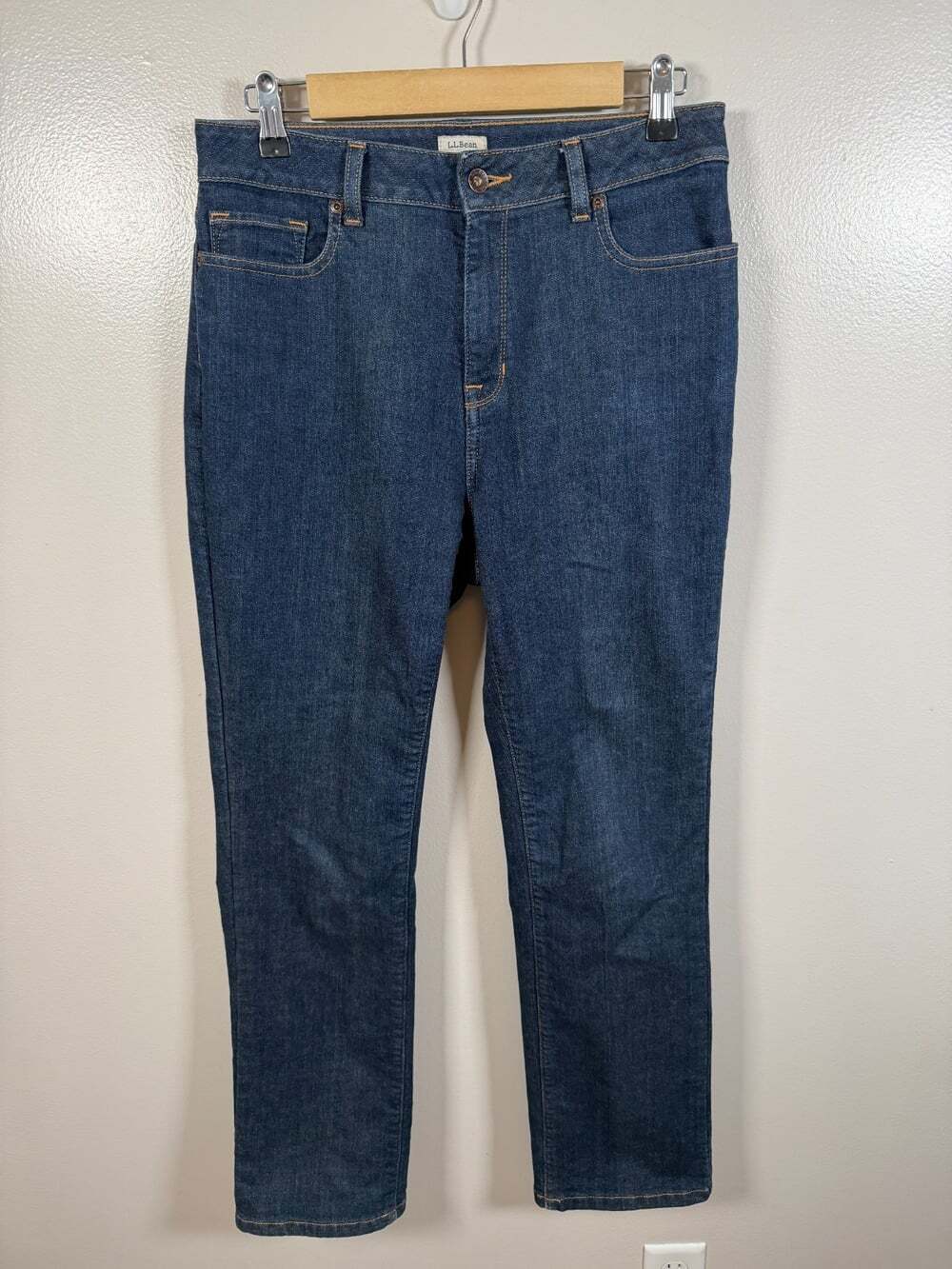 L.L. Bean Women's True Shape Jeans Size 10 High Rise Straight Leg Fleece Lined